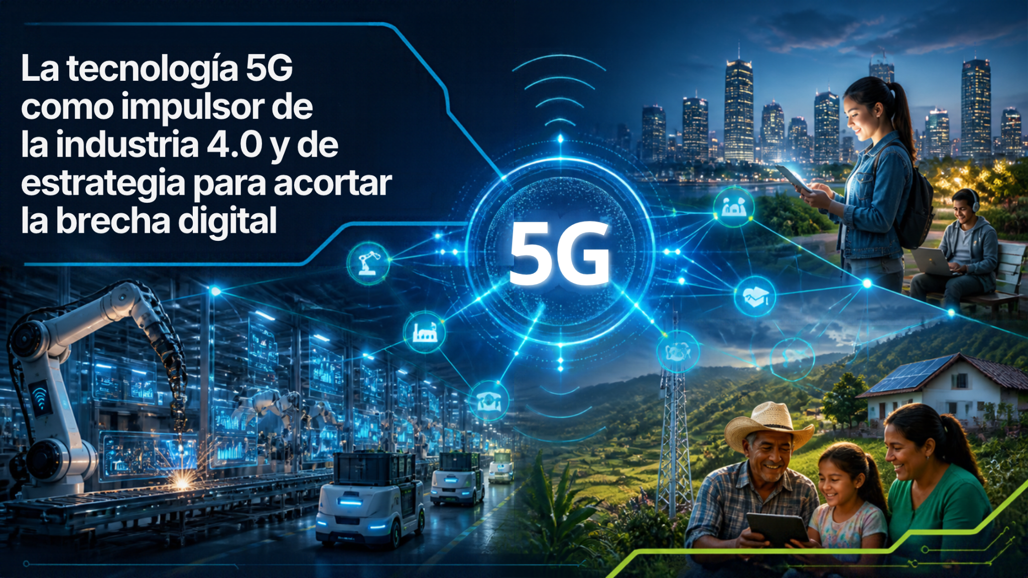 Tecnología 5G como impulsor de la industria 4.0 y estrategia para acortar la brecha digital